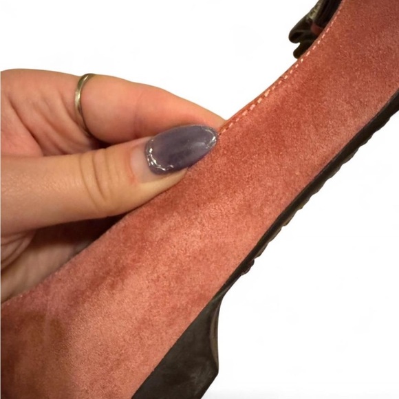 Coach Lydia Pink Suede Loafers with Bow and faux diamond accents - Picture 6 of 12